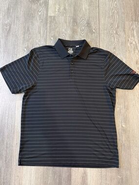 Cutter & Buck Black Polo with Thin White Stripes Cardinal Health Edition